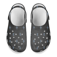 Thumbnail for Nice Airplanes (Gray) Designed Hole Shoes & Slippers (WOMEN)
