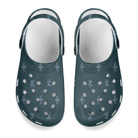 Thumbnail for Nice Airplanes (Green) Designed Hole Shoes & Slippers (WOMEN)