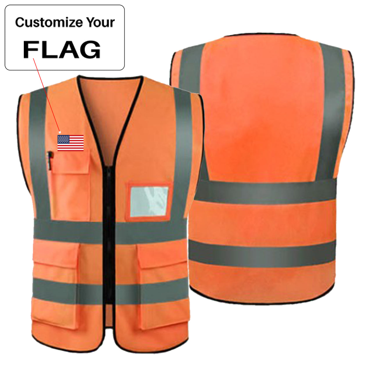 Custom Flag Designed Reflective Vests