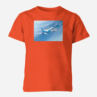 Thumbnail for Beautiful Painting of Boeing 787 Dreamliner Designed Children T-Shirts