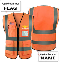 Thumbnail for Custom Flag & Name with Badge 4 Designed Reflective Vests