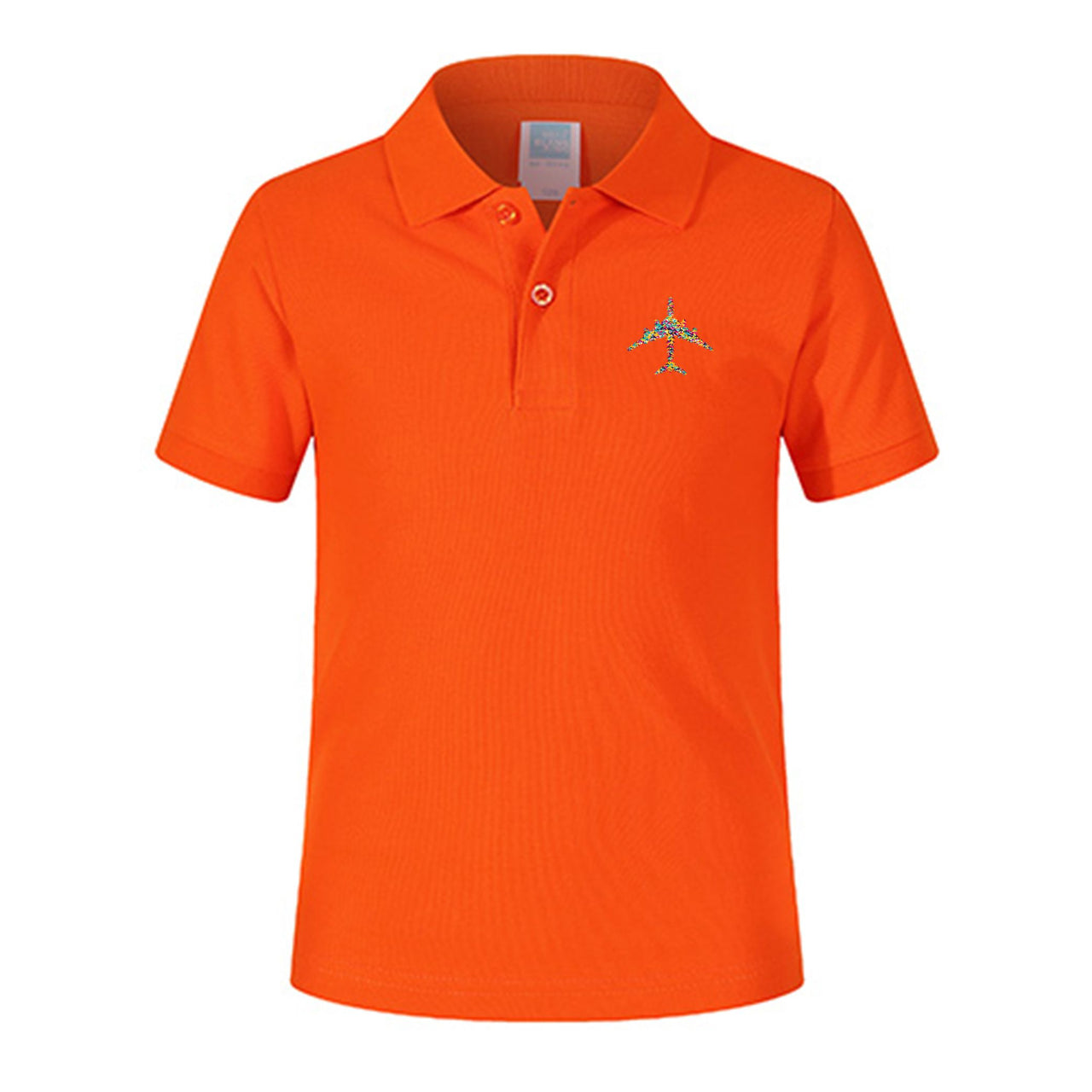Colourful Airplane Designed Children Polo T-Shirts