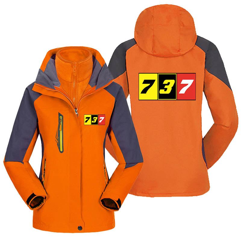 Flat Colourful 737 Designed Thick "WOMEN" Skiing Jackets