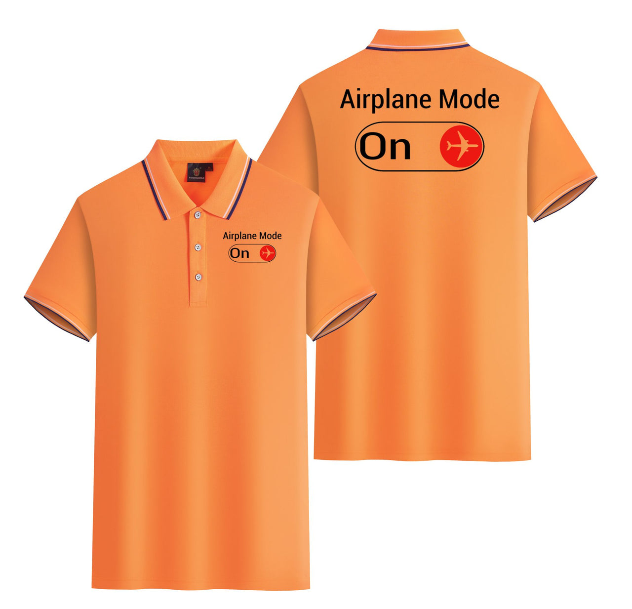 Airplane Mode On Designed Stylish Polo T-Shirts (Double-Side)