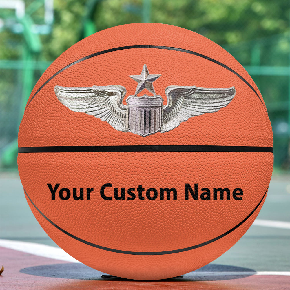 Custom Name (US Air Force & Star) Designed Basketball