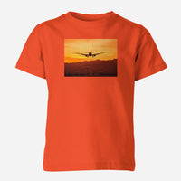 Thumbnail for Landing Aircraft During Sunset Designed Children T-Shirts