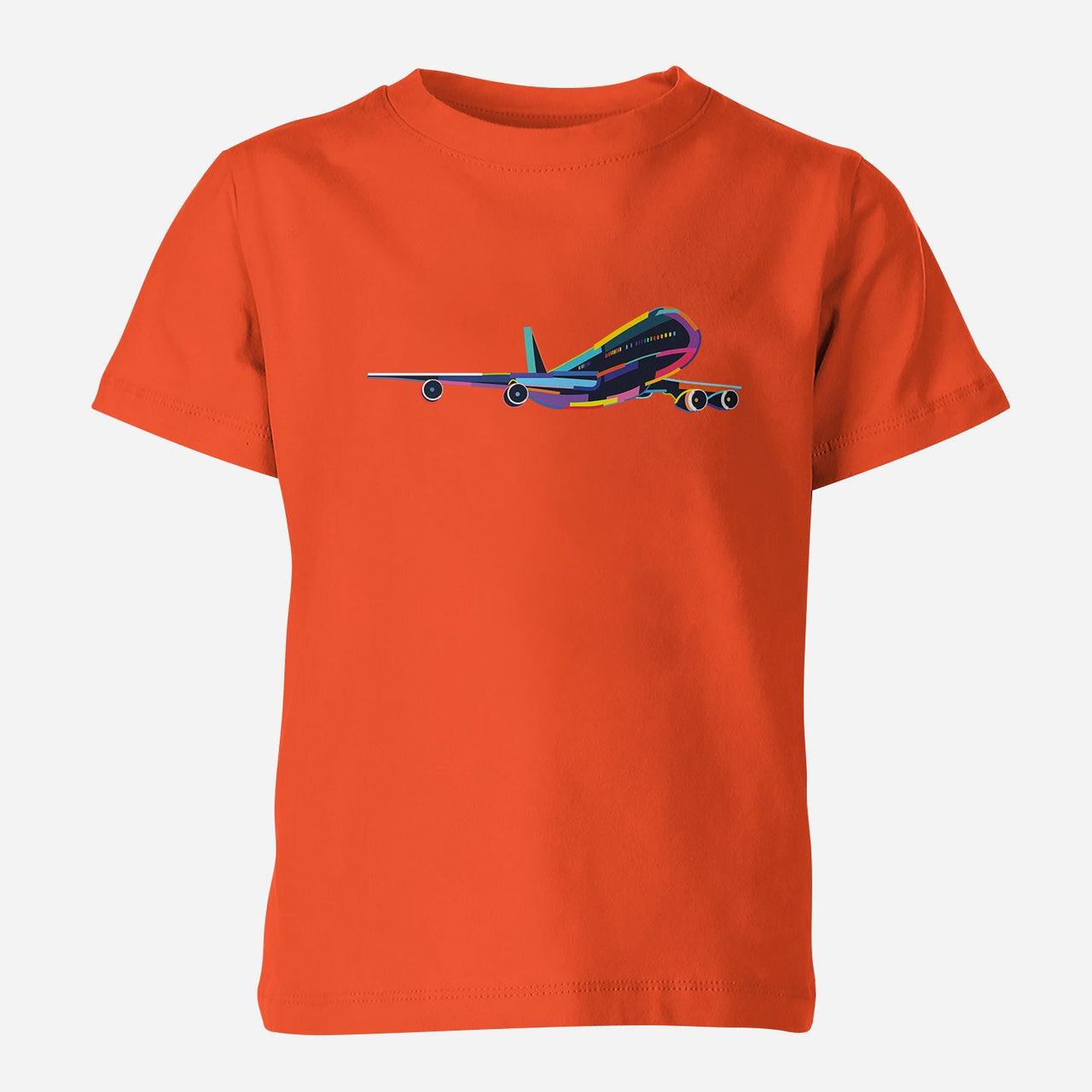 Multicolor Airplane Designed Children T-Shirts