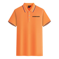 Thumbnail for Embraer & Text Designed Stylish Polo T-Shirts