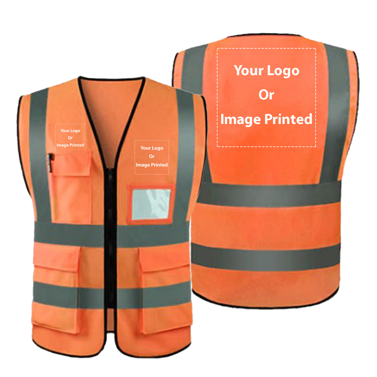 CUSTOM (THREE) Logos Designed Reflective Vests