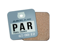 Thumbnail for PAR - Paris France Luggage Tag Designed Coasters