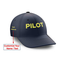 Thumbnail for Customizable Name & PILOT Text Embroidered Hats