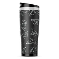 Thumbnail for Paper Airplane & Fly-Gray Designed Travel Mugs