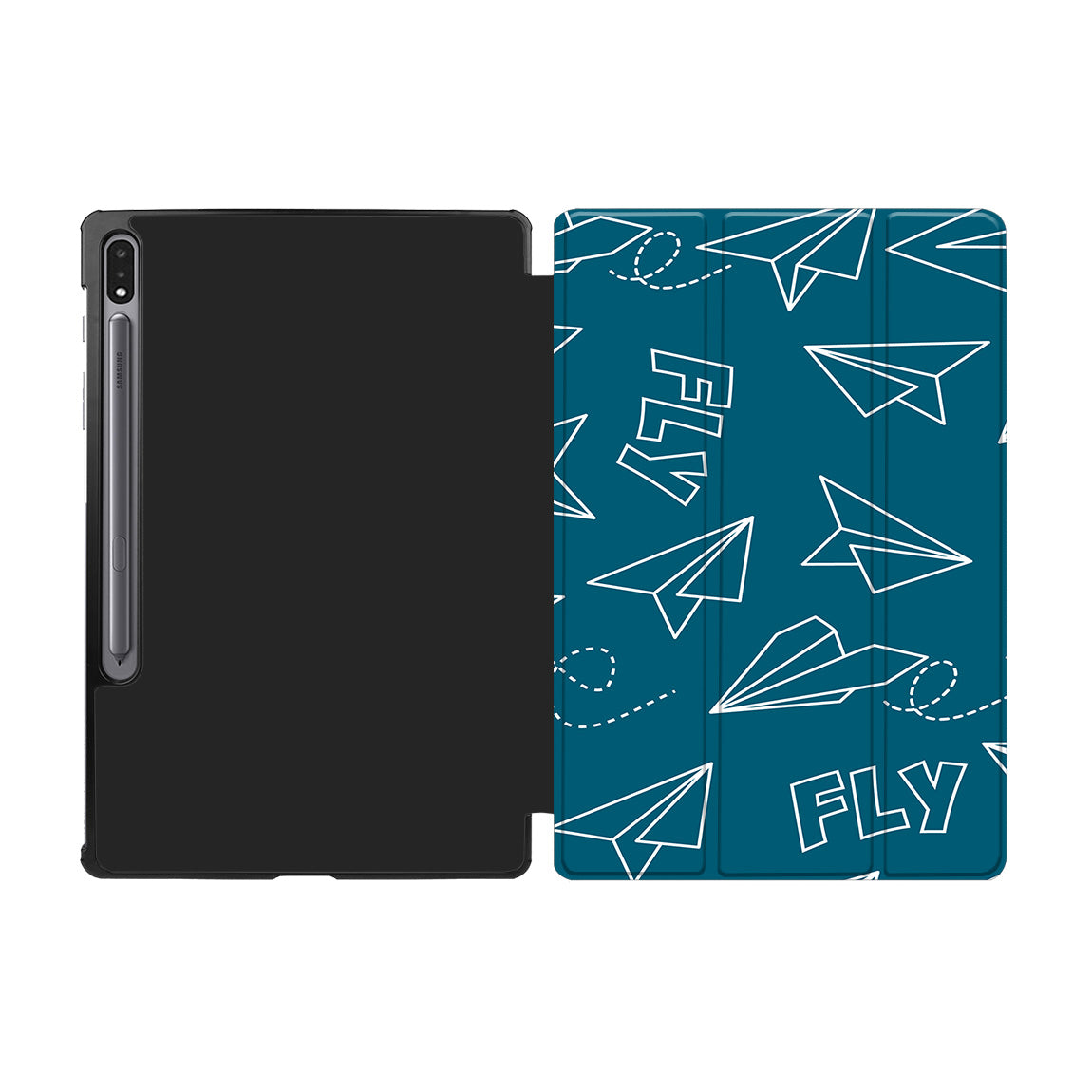 Paper Airplane & Fly-Green Designed Samsung Tablet Cases