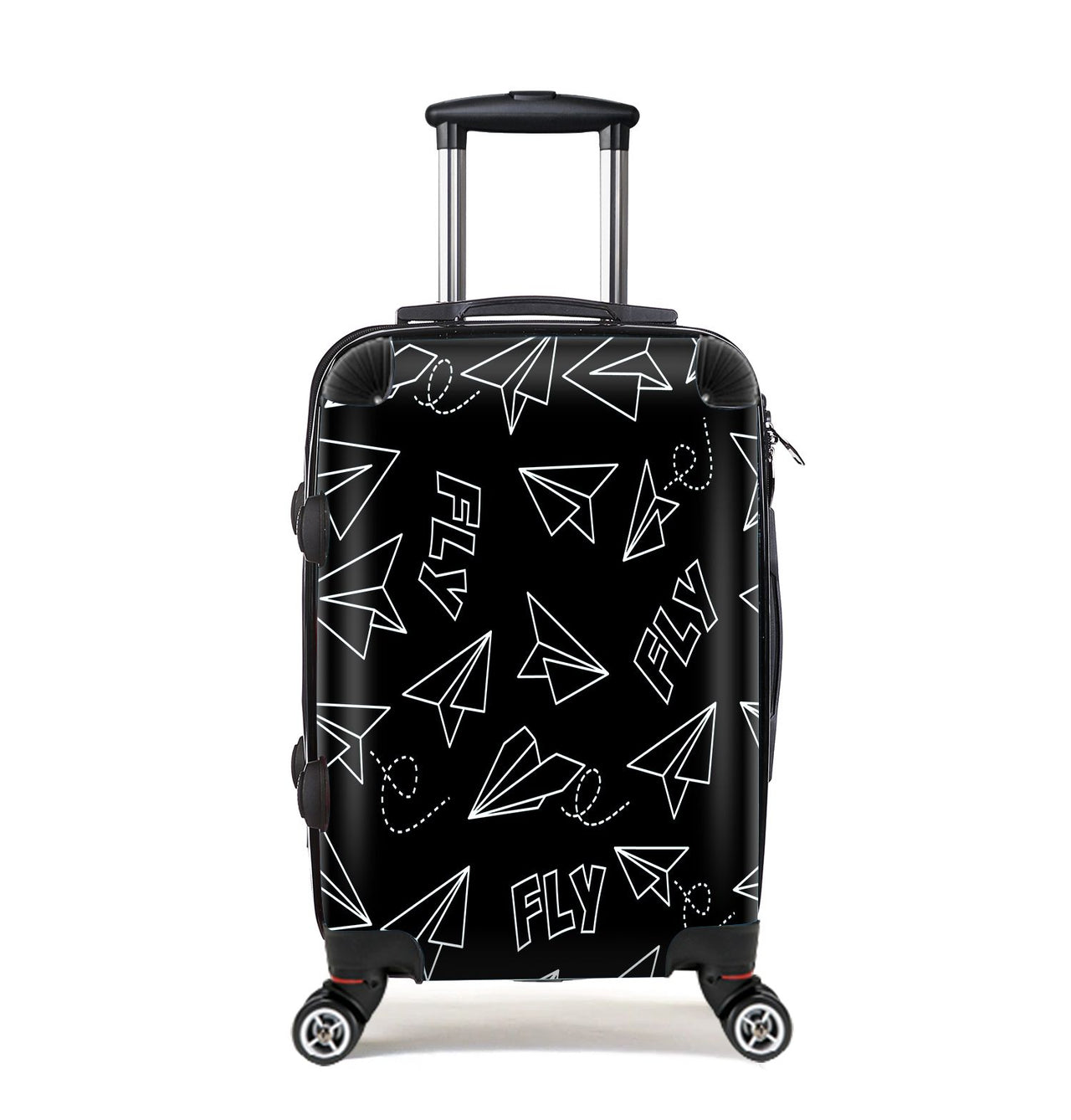 Paper Airplane & Fly Black Designed Cabin Size Luggages
