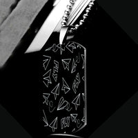 Thumbnail for Paper Airplane & Fly Black Designed Metal Necklaces