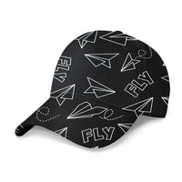 Thumbnail for Paper Airplane & Fly Black Designed 3D Peaked Cap