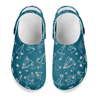 Thumbnail for Paper Airplane & Fly Green Designed Hole Shoes & Slippers (MEN)