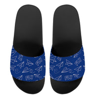 Thumbnail for Paper Airplane & Fly (Blue) Designed Sport Slippers