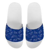 Thumbnail for Paper Airplane & Fly (Blue) Designed Sport Slippers