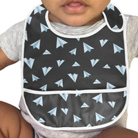 Thumbnail for Paper Airplanes (Gray) Designed Baby Bib
