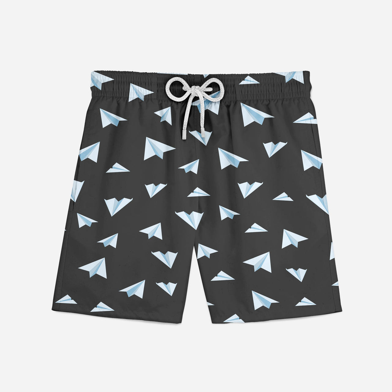 Paper Airplanes (Gray) Designed Swim Trunks & Shorts