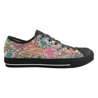 Thumbnail for Passport Stamps Designed Canvas Shoes (Women)