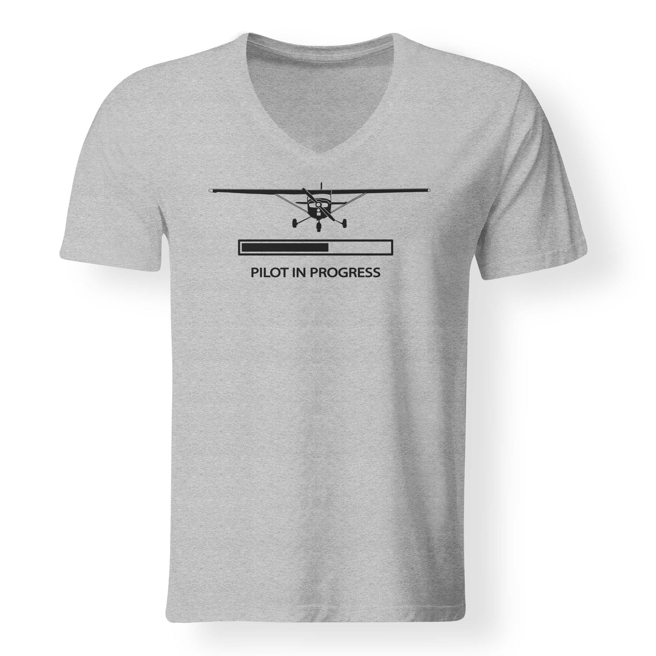 Pilot In Progress (Cessna) Designed V-Neck T-Shirts