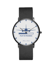 Thumbnail for Pilot In Progress Stainless Steel Strap Watches Pilot Eyes Store Black & Stainless Steel Strap 
