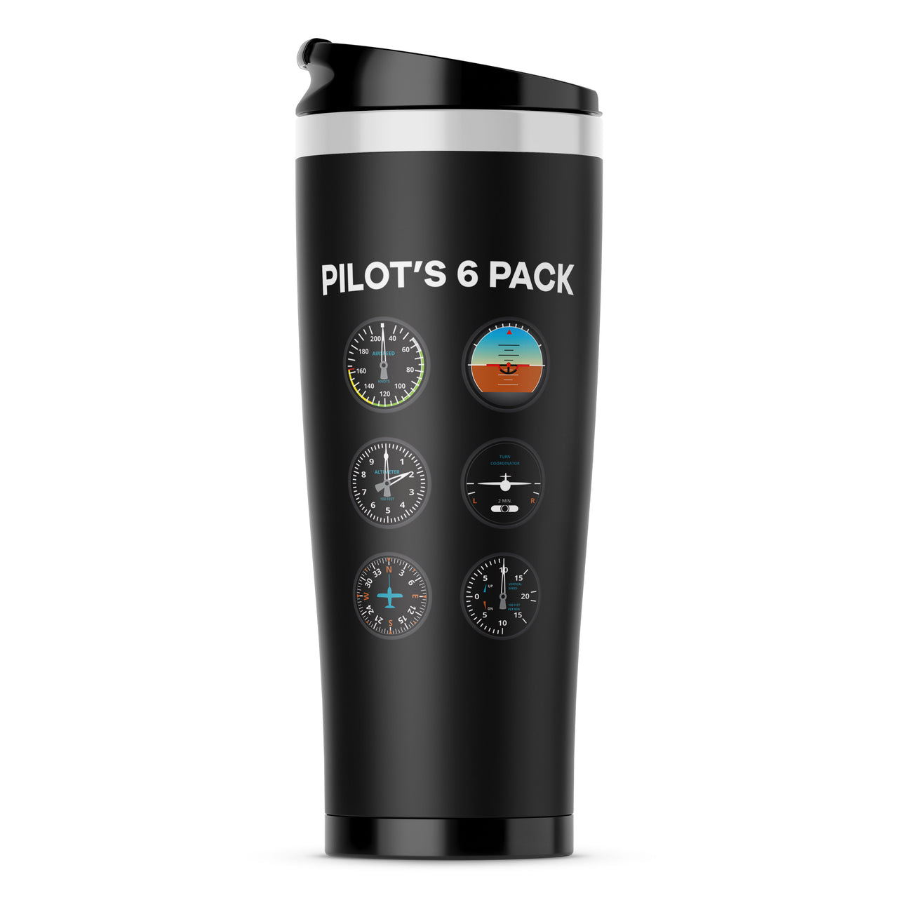 Pilot's 6 Pack Designed Travel Mugs
