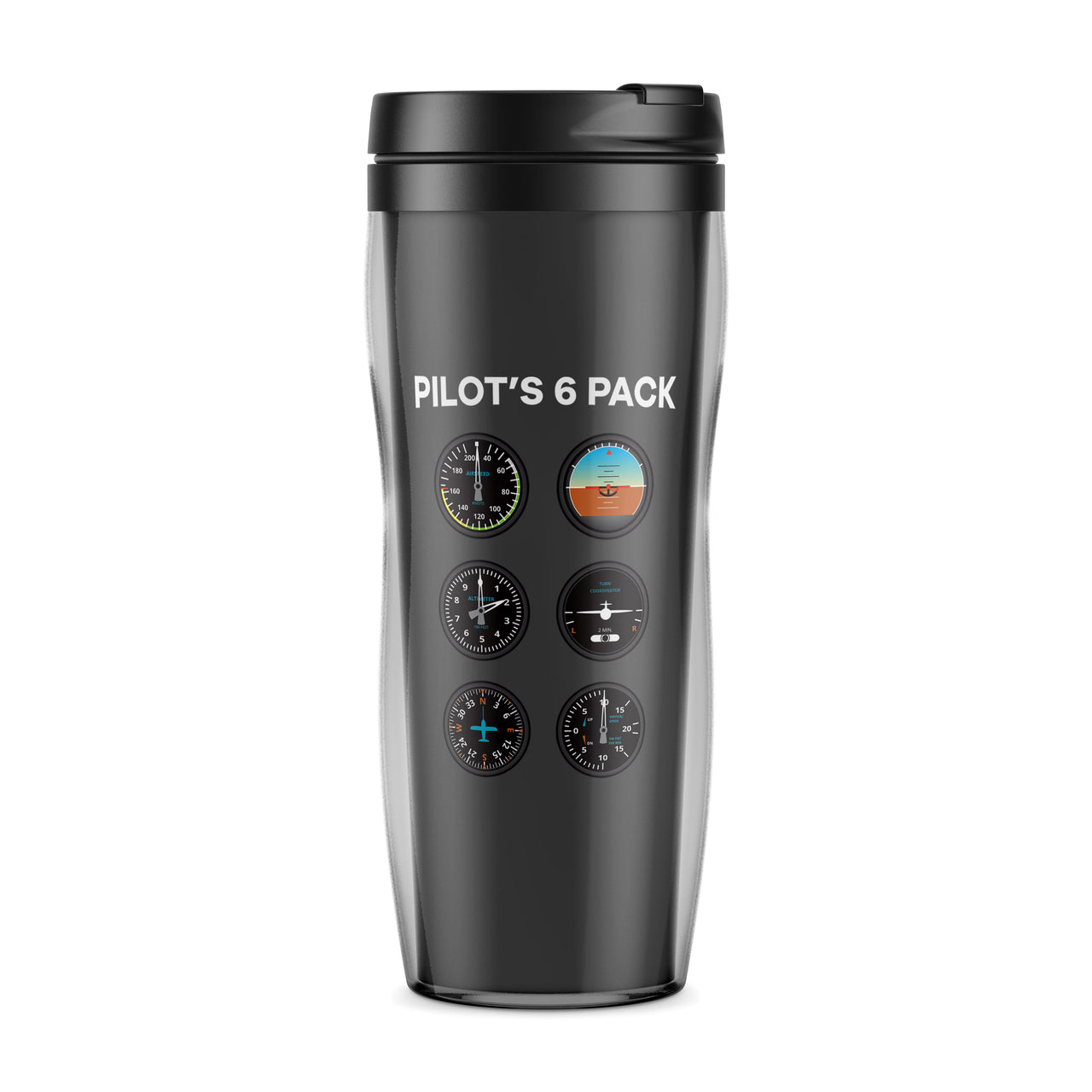 Pilot's 6 Pack Designed Travel Mugs