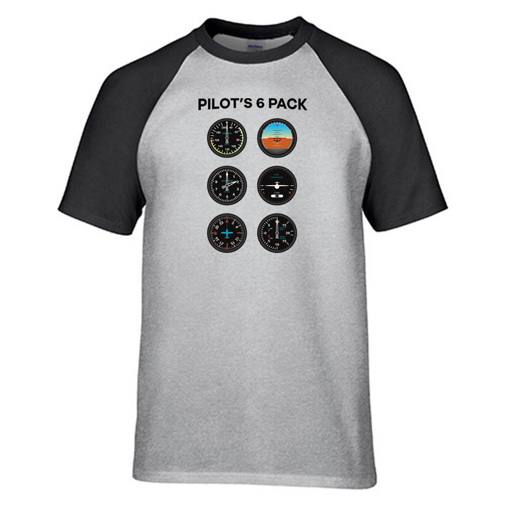 Pilot's 6 Pack Designed Raglan T-Shirts