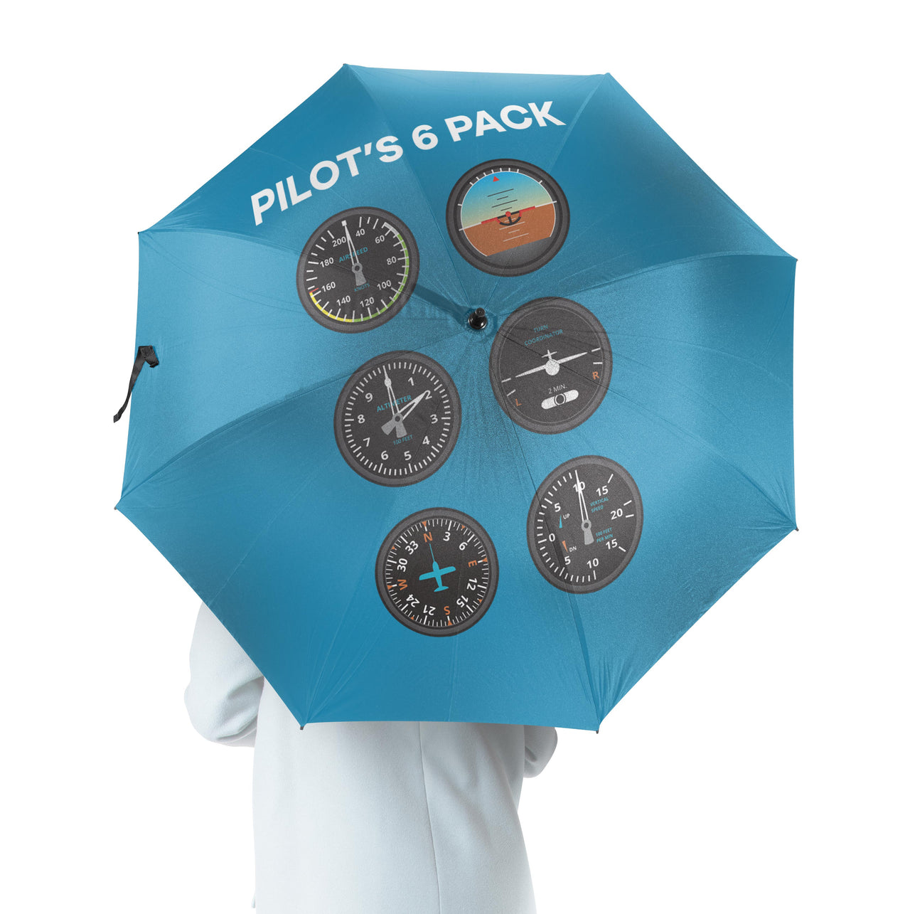 Pilot's 6 Pack Designed Umbrella