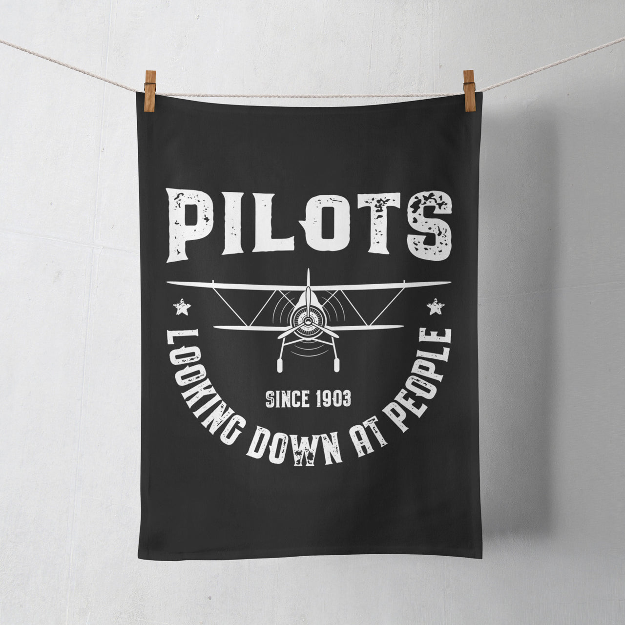 Pilots Looking Down at People Since 1903 Designed Towels
