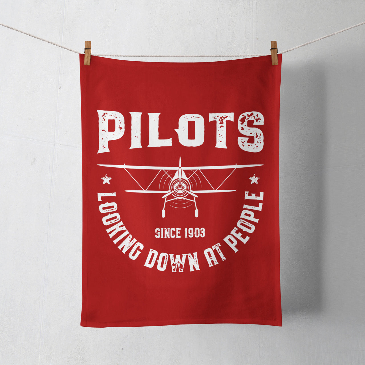 Pilots Looking Down at People Since 1903 Designed Towels