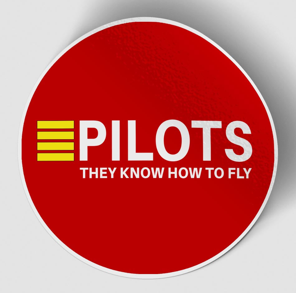 Pilots They Know How To Fly Red Designed Stickers