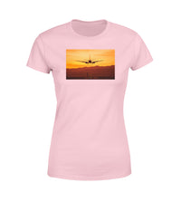 Thumbnail for Landing Aircraft During Sunset Designed Women T-Shirts