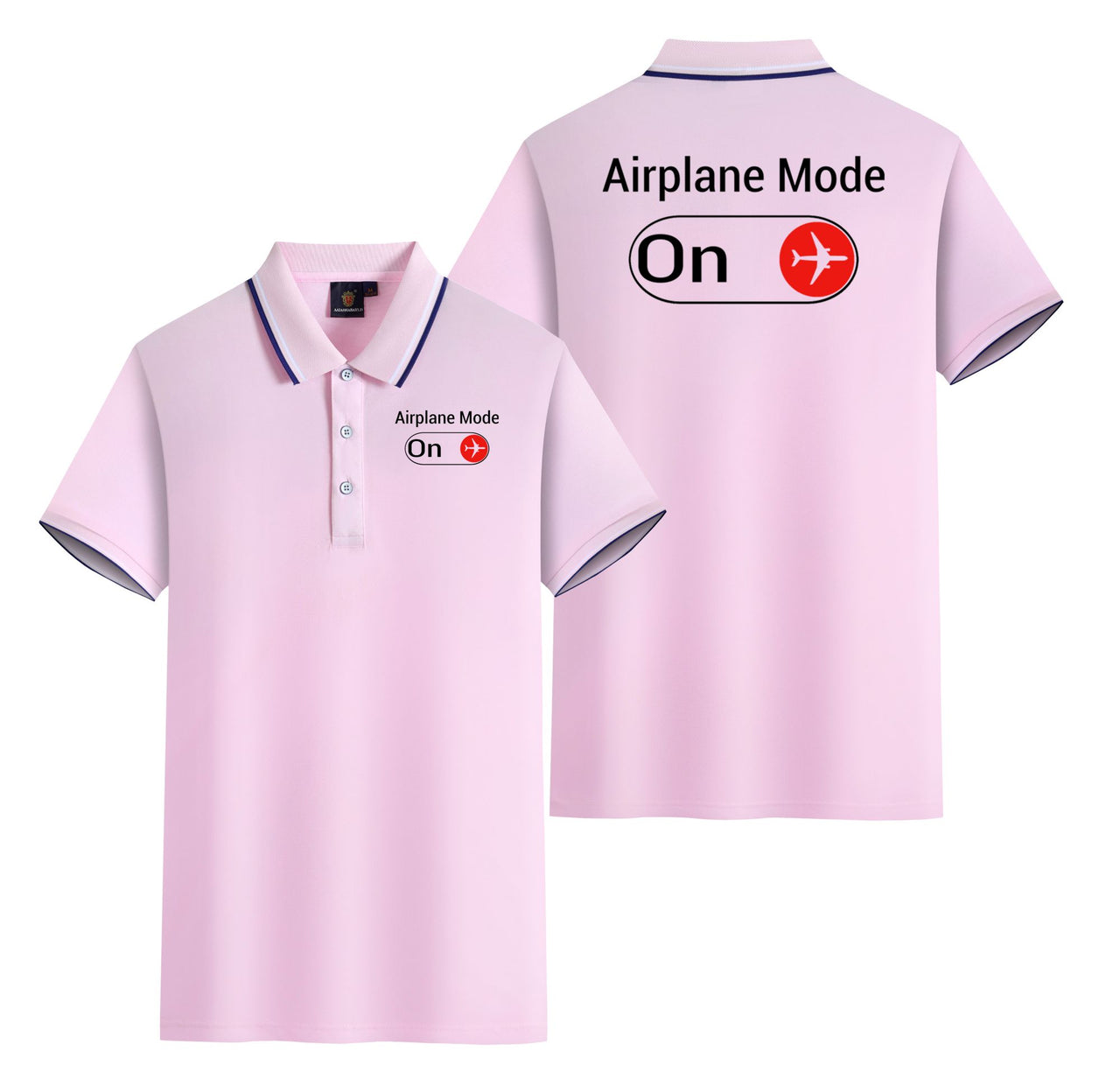 Airplane Mode On Designed Stylish Polo T-Shirts (Double-Side)