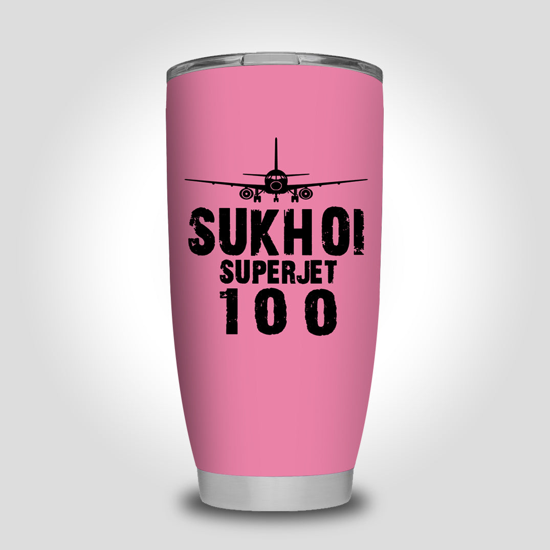 Sukhoi Superjet 100 & Plane Designed Tumbler Travel Mugs