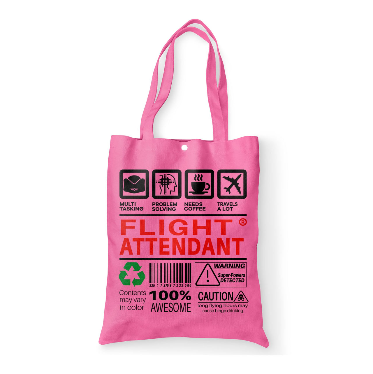Flight Attendant Label Designed Tote Bags