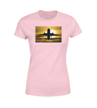 Thumbnail for Departing Passanger Jet During Sunset Designed Women T-Shirts