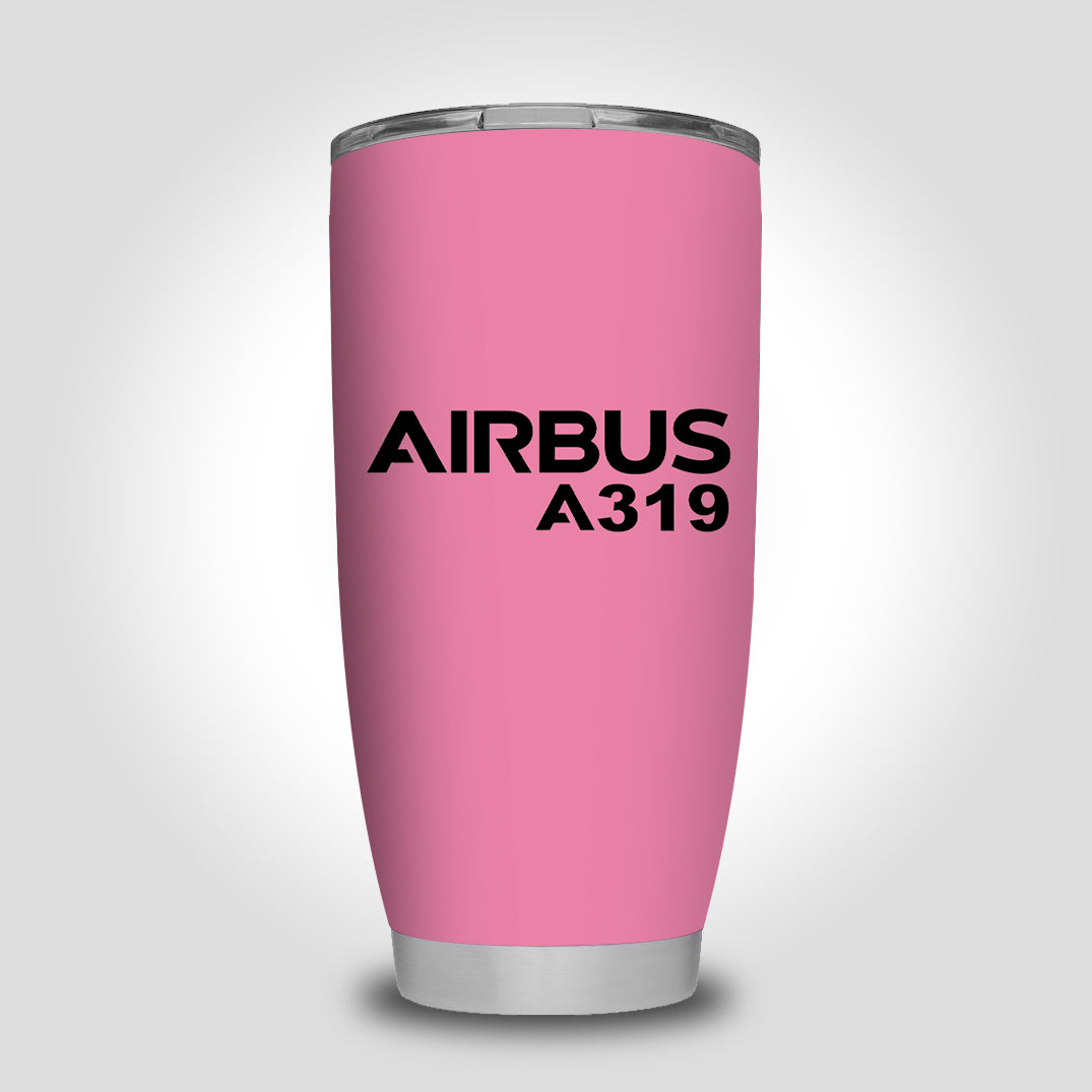 Airbus A319 & Text Designed Tumbler Travel Mugs