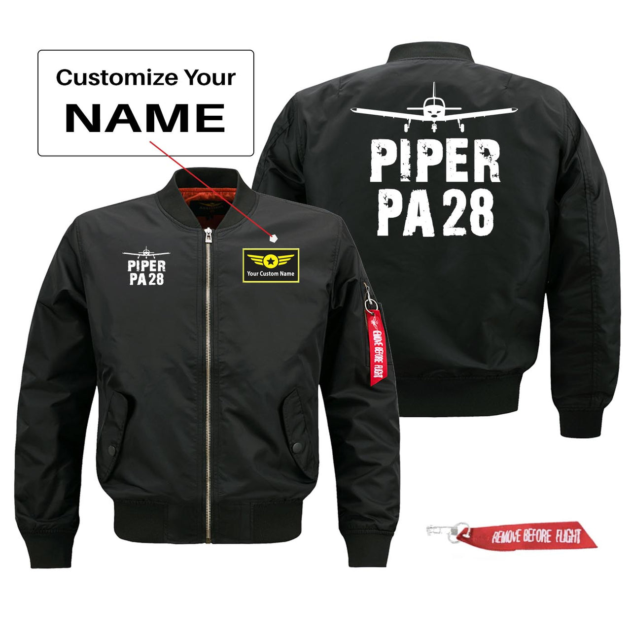 Piper PA28 Silhouette & Designed Pilot Jackets (Customizable)