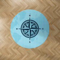 Thumbnail for Plain Designed Blue Compass Carpet & Floor Mats (Round)