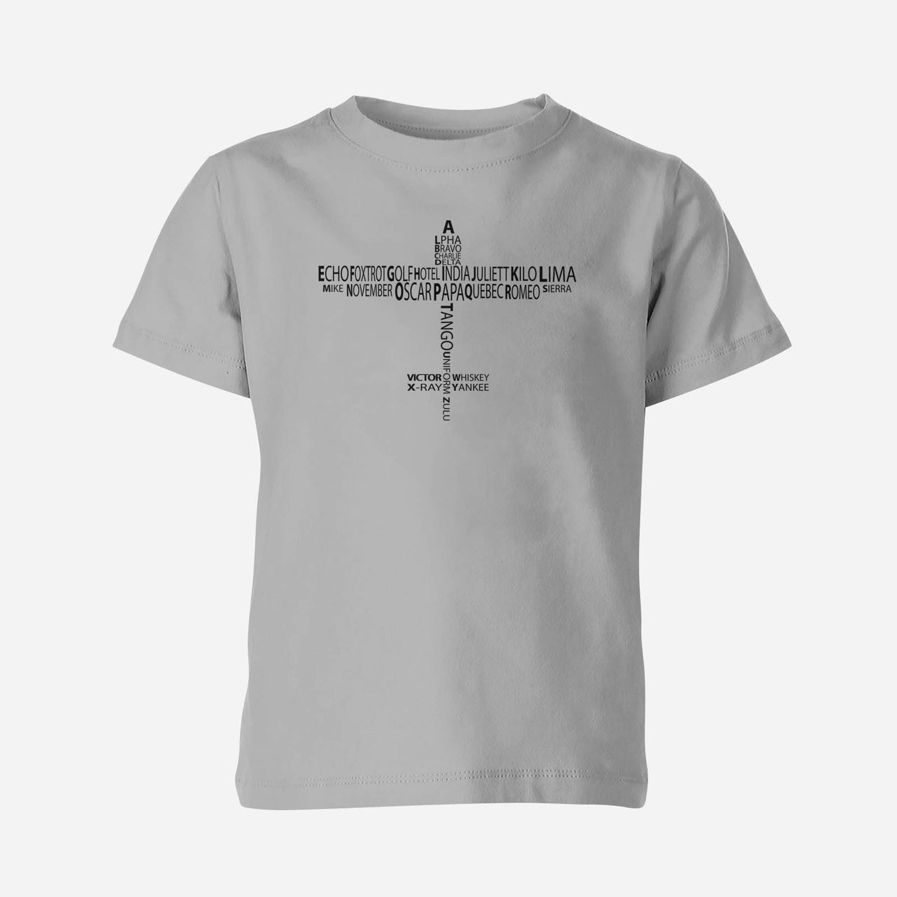 Propeller Shape Aviation Alphabet Designed Children T-Shirts