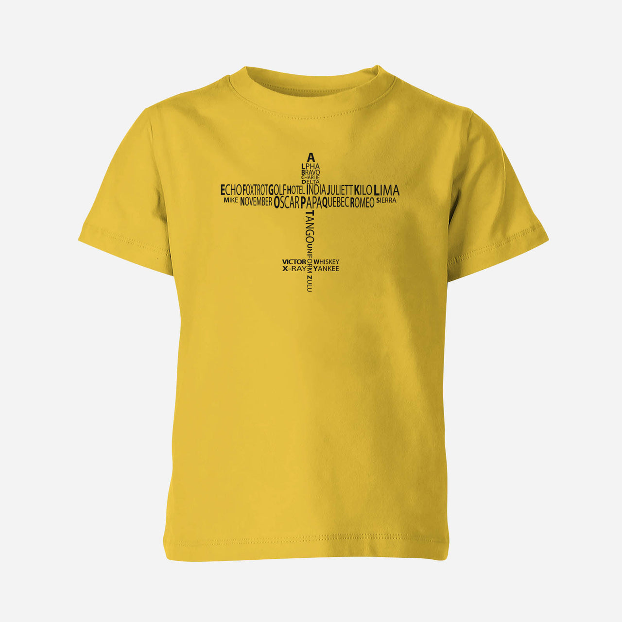Propeller Shape Aviation Alphabet Designed Children T-Shirts