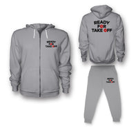 Thumbnail for Ready For Takeoff Designed Zipped Hoodies & Sweatpants Set