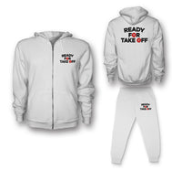 Thumbnail for Ready For Takeoff Designed Zipped Hoodies & Sweatpants Set