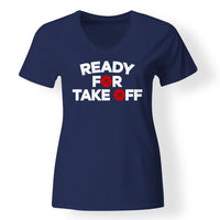 Thumbnail for Ready For Takeoff Designed V-Neck T-Shirts