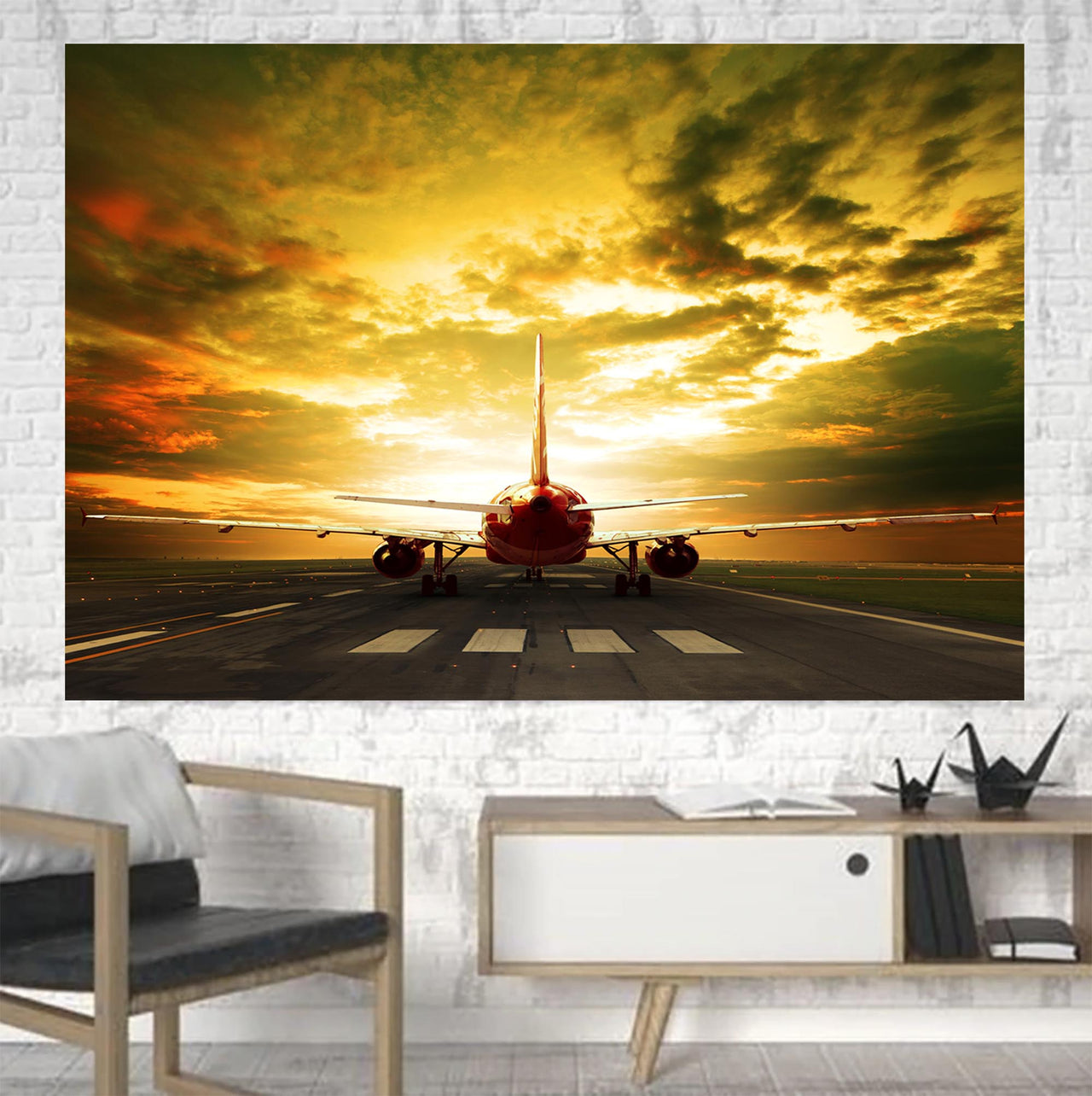 Ready for Departure Passanger Jet Printed Canvas Posters (1 Piece)