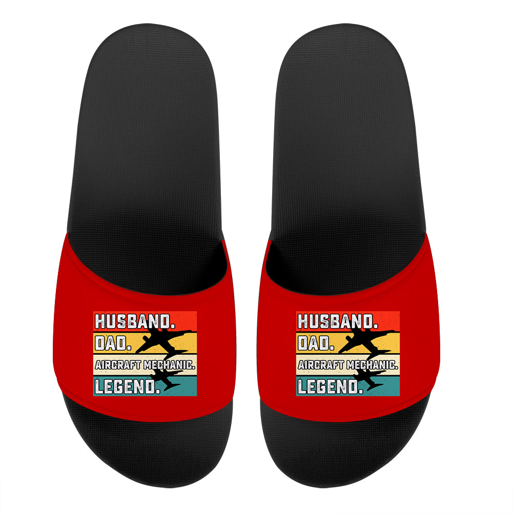 Husband & Dad & Aircraft Mechanic & Legend Designed Sport Slippers